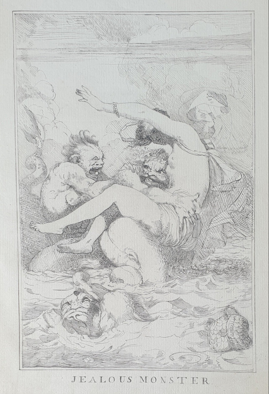 The Jealous Monster Late 18th.Century Pen And Ink Drawing After John Hamilton Mortimer R.A