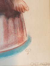 Load image into Gallery viewer, French School Art Deco Chalk Drawing B&#39;LA&#39;MANGE Circa.1930
