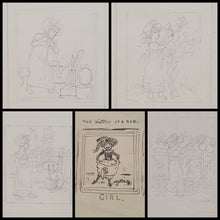 Load image into Gallery viewer, Kate Greenaway A Group Of Ten Original Drawings For The Story Of A Good Girl &amp; The History Of A Bad Girl Circa.1886
