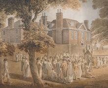 Load image into Gallery viewer, Michael Vincent Charles Brandoin Large Late 18th.Century Landscape Watercolour A Large Gathering Before A Country House Circa.1790
