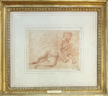 Load image into Gallery viewer, Workshop Of Andrea Del Sarto 16th Century Florentine School Red Chalk Study Of A Recumbent Man Circa.1520
