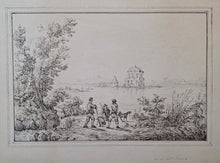 Load image into Gallery viewer, Antonio Senape Pen And Ink Topographical Drawing Lago Del Fusaro Circa.1820
