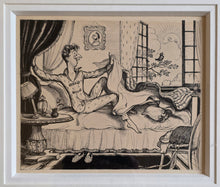 Load image into Gallery viewer, Rex Whistler Pen And Ink Drawing "Worth Getting Up For!" 1929
