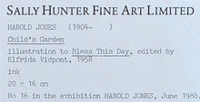 Load image into Gallery viewer, Harold Jones Pen And Ink Drawing "The Childs Garden" Original Artwork For Bless This Day 1958
