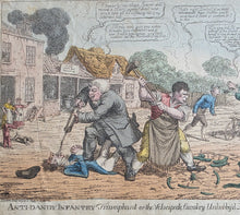 Load image into Gallery viewer, "Anti-Dandy Infantry Triumphant Or The Velocipede Cavalry Unhobby'd" Early 19th.Century Etched Satire Published By T Tegg 1819
