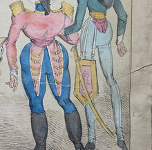 Load image into Gallery viewer, "Military Dandies Or Heroes Of 1818" Hand Coloured Satrirical Etching Published By SW Fores 1818
