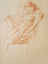 Load image into Gallery viewer, Jane Erin Emmet De Glehn Red Chalk Nude Study Circa.1910
