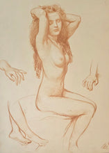 Load image into Gallery viewer, Jane Erin Emmet De Glehn Red Chalk Nude Study Circa.1910
