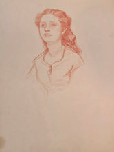 Load image into Gallery viewer, Jane Erin Emmet De Glehn Red Chalk Portrait Study Circa.1910
