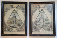 Load image into Gallery viewer, Keep Within Compass Pair Of 18th.Century Masonic Mezzotint Engravings 1785
