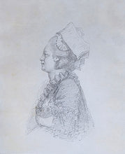 Load image into Gallery viewer, Dominique Vivant Baron Denon Pencil Portrait Study Of The Princess Yekaterina Romanova Dashkova Circa.1781
