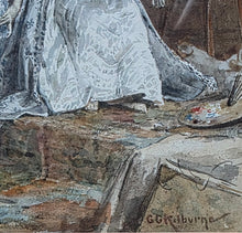 Load image into Gallery viewer, George Goodwin Kilburne Watercolour Drawing "The Artist's Studio" Circa.1880
