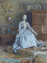 Load image into Gallery viewer, George Goodwin Kilburne Watercolour Drawing "The Artist's Studio" Circa.1880

