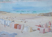 Load image into Gallery viewer, Ernest Heber Thompson Watercolour Landscape Drawing The Beach 1925
