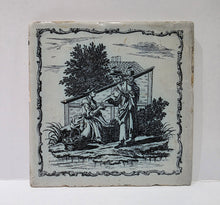 Load image into Gallery viewer, Sadler And Green Liverpool Delft Tile The Fortune Teller Circa.1765
