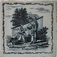 Load image into Gallery viewer, Sadler And Green Liverpool Delft Tile The Fortune Teller Circa.1765
