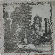Load image into Gallery viewer, Sadler And Green Liverpool Delft Tile The Fox And The Stork Circa.1765

