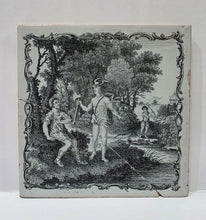 Load image into Gallery viewer, Sadler And Green Liverpool Delft Tile Mercury And The Wood Cutter Circa.1765
