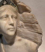 Load image into Gallery viewer, A Gennai Italian Art Nouveau Alabaster Portrait Of Sappho Circa.1890
