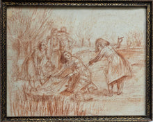 Load image into Gallery viewer, Evelyn Dunbar Red Chalk Drawing The Finding Of Moses Circa.1922
