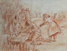 Load image into Gallery viewer, Evelyn Dunbar Red Chalk Drawing The Finding Of Moses Circa.1922
