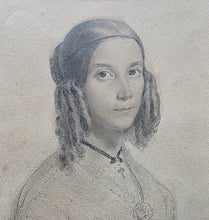 Load image into Gallery viewer, Cornelis "Italian" Kruseman Pencil Portrait Of A Young Woman Ischia 1841
