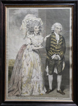 Load image into Gallery viewer, Miss Farren And Mr King In 'The Heiress' 18th.Century Theatrical Stipple Engraving After John Downman 1787
