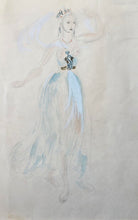 Load image into Gallery viewer, Oliver Messel Costume Design For Margaret Dale In The Role Of The Water Nymph Sadler's Wells Ballet 1942
