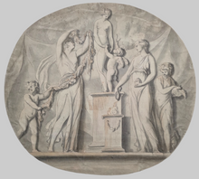 Load image into Gallery viewer, John Francis Rigaud R.A. Neoclassical Pen And Ink Drawing "A Sacrifice To Venus" Circa.1785
