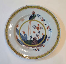 Load image into Gallery viewer, Parrot And Hoop A Group Of Four 18th.Century Delftware Plates Circa.1730
