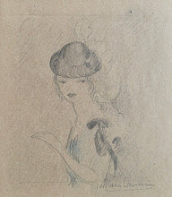 Load image into Gallery viewer, Marie Laurencin Pencil And Watercolour Portrait Study Of Alicia Markova In Les Biches 1925
