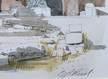 Load image into Gallery viewer, Graham Rust Landscape Watercolour The Temple Of Octavia At Corinth Circa.1975
