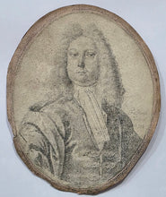 Load image into Gallery viewer, F Steele Early 18th.Century Plumbago Portrait Miniature Of A Gentleman 1714
