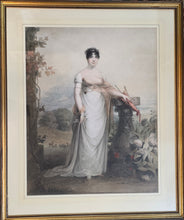 Load image into Gallery viewer, James Green Watercolour Portrait Of A Regency Lady In A Country Landscape 1808
