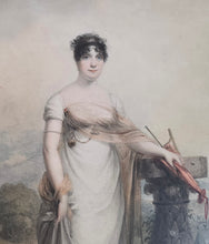 Load image into Gallery viewer, James Green Watercolour Portrait Of A Regency Lady In A Country Landscape 1808
