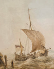 Load image into Gallery viewer, Martinus Schouman Dutch School Early 19th.Century Maritime Watercolour Circa.1805
