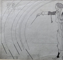 Load image into Gallery viewer, Circle Of Aubrey Beardsley Pen And Ink Drawing The Conductor Circa.1890
