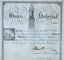 Load image into Gallery viewer, Guy's Hospital London Mr Peter Cheselden Exceptionally Rare Mid 18th.Century Surgery, Anatomy &amp; Operations Certificate 1758
