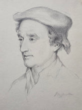 Load image into Gallery viewer, Margaret Sarah Carpenter Pencil Portrait Of Philipp Melanchthon After Holbein Circa.1840
