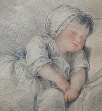 Load image into Gallery viewer, Francesco Bartolozzi R.A. Red And Black Chalk Drawing The Infant Mary Augusta Locke Asleep Circa.1776
