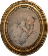 Load image into Gallery viewer, Francesco Bartolozzi R.A. Red And Black Chalk Drawing The Infant Mary Augusta Locke Asleep Circa.1776
