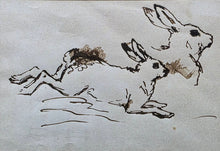 Load image into Gallery viewer, Attr. Sir Edwin Landseer Pen And Ink Study Of A Running Hare Circa.1850
