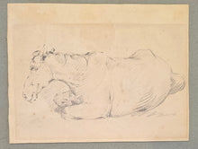 Load image into Gallery viewer, George Morland Pencil Study Of A Recumbent Horse Circa.1790
