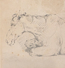 Load image into Gallery viewer, George Morland Pencil Study Of A Recumbent Horse Circa.1790
