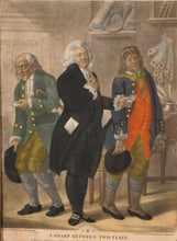Load image into Gallery viewer, &quot;A Flat Between Two Sharps&quot; And &quot;A Sharp Between Two Flats&quot; Rare Pair Of 18th.Century Mezzotint Engravings Depicting Lawyers And Their Clients Circa.1790
