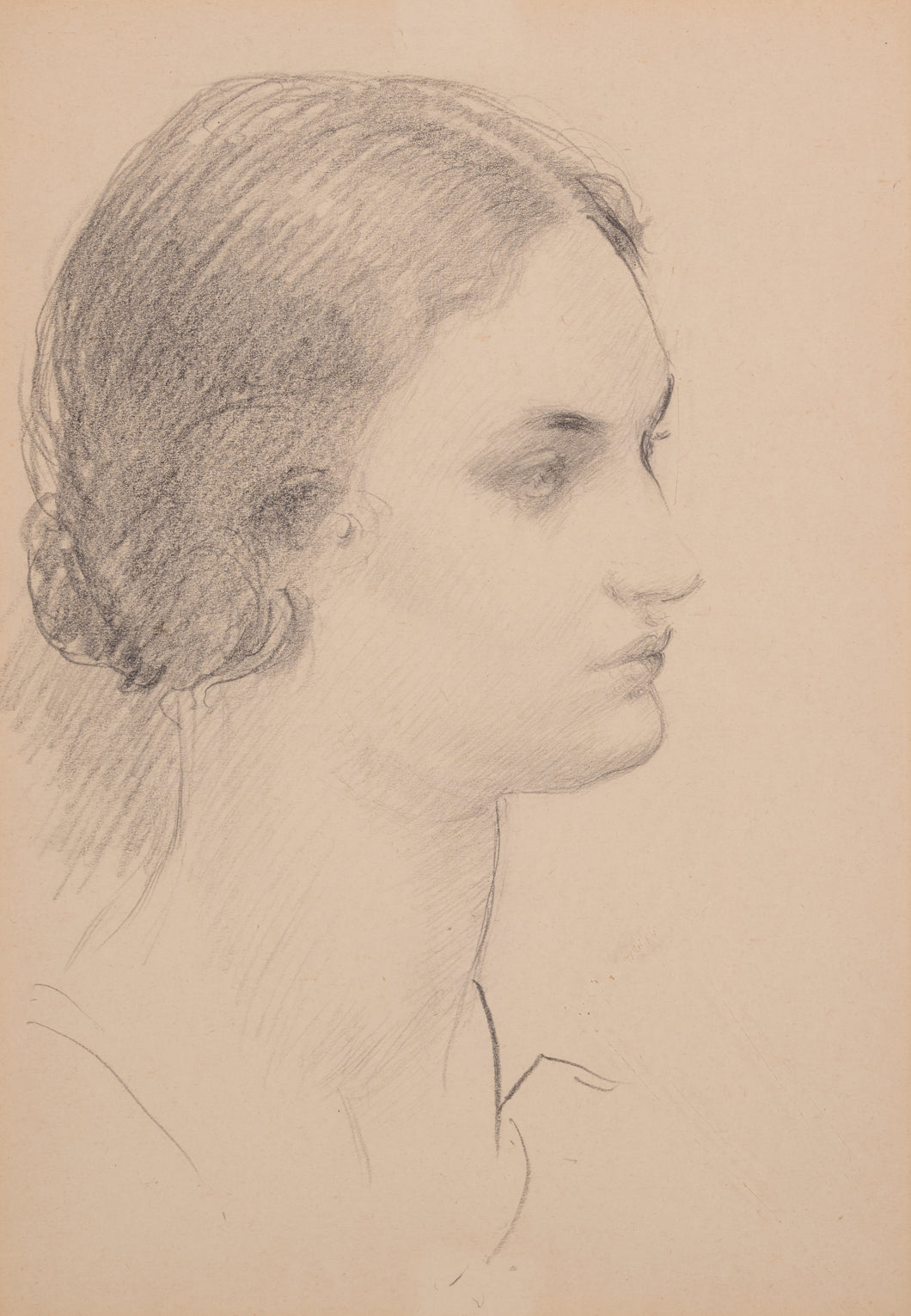 Kate Elizabeth Olver Pencil Portrait Study Circa.1925
