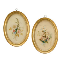 Load image into Gallery viewer, Pair Of George III Silkwork Embroidered Floral Studies Circa.1790
