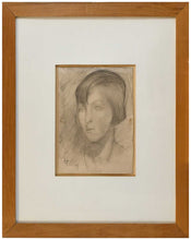 Load image into Gallery viewer, Eugène Bloch Pencil Drawing "Ritratto Di Ragazza" 1927
