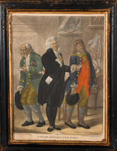 Load image into Gallery viewer, &quot;A Flat Between Two Sharps&quot; And &quot;A Sharp Between Two Flats&quot; Rare Pair Of 18th.Century Mezzotint Engravings Depicting Lawyers And Their Clients Circa.1790
