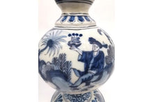 Load image into Gallery viewer, Pair Of Early 18th.Century Dutch Delftware Double Gourd Vases
